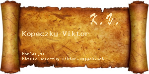 Kopeczky Viktor névjegykártya